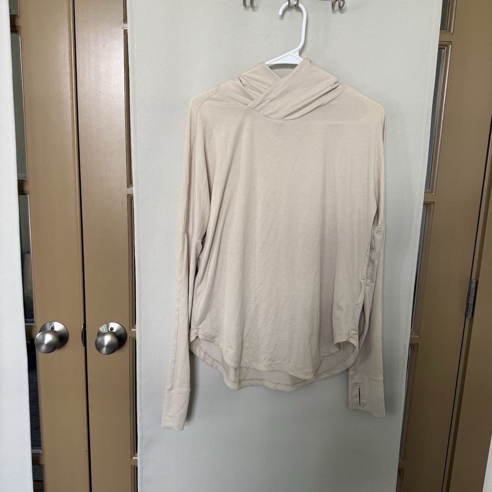 REI Co-Op Women's Medium Ivory Off White Long Sleeve Pullover Lightweight Hoodie